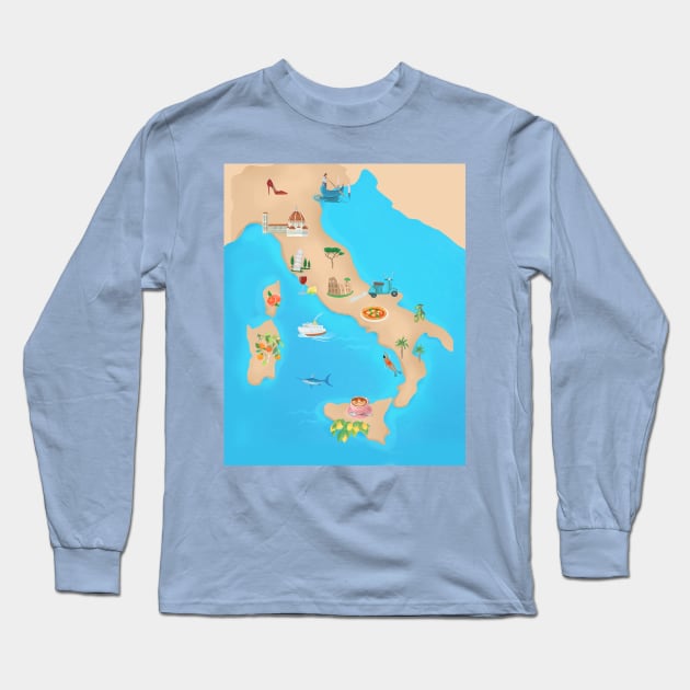 Itayl map Long Sleeve T-Shirt by Petras